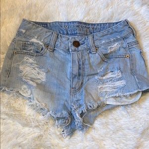 High waisted denim shorts